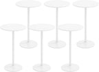 Giantex 6-Pack 2-in-1 Bar Table with Detachable Pole, Metal Base, 24" Round Top, 40"/22" Two Convertible Height, Cocktail Pub Table for Bistro, Dining Room, Restaurant, Kitchen, White
