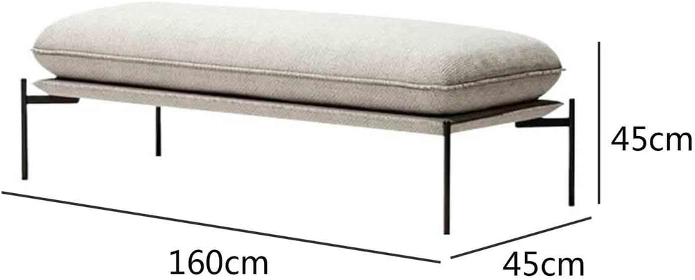 Modern Stainless Steel Bed end Stool Bedroom Dressing Room Rest Area Fabric S...