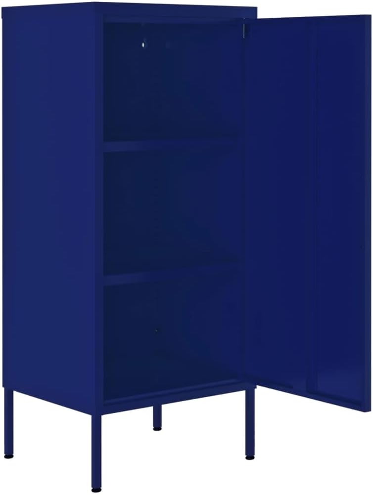 Steel Storage Cabinet Navy Blue 16.7x13.8x40 in with 2 Adjustable Shelves, 13...