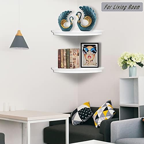 HAO Floating Corner Shelf Invisible Wall Mounted Shelves Radial Shape Cable W...