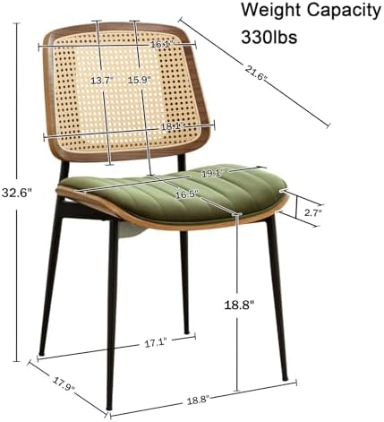 LUNLING Dining Chairs Set of 4 Mid Century Modern Retro Green Velvet Kitchen ...