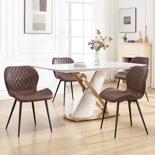 Dining Chairs Set of 4, Comfy Modern Dining Chairs with Thick Cushions, Uphol...