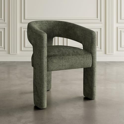 Jofran Gwen Jacquard Upholstered Accent Chair, Modern Luxury Plush Sculptural...