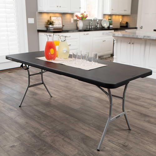 LIFETIME 6-Foot Fold in Half Table, Light Commercial, Black