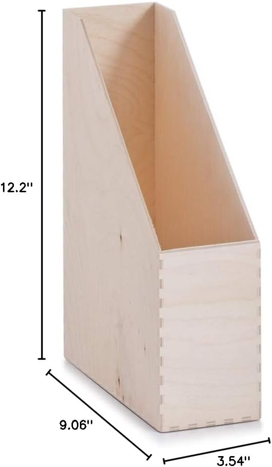 Zeller Magazine Files Storage Box 23x9x31cm, Wood, Multi-Colour, 28 x 28 x 13 cm