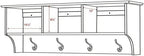 Prepac 48" Contemporary Wall Mounted Coat Rack, Coat Hooks Wall Mount with 3 Shelves, Ideal for Hallway or Entryway Storage Solution, 11.5"D x 48"W x 14.25"H, White