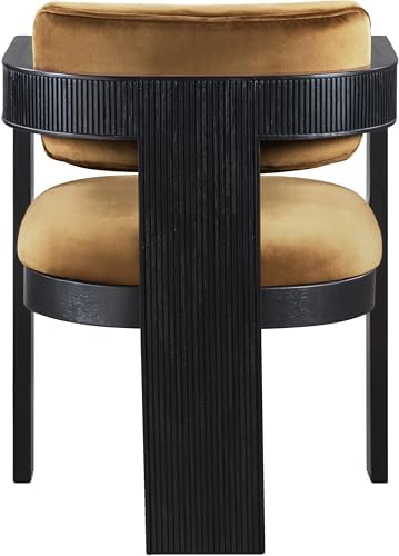 Meridian Furniture Sacha Velvet/Rubberwood Dining Chair, Saddle, Set of 2