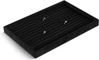 Velvet Ring Display Tray, Stackable Muilt Slot Rings Ear Stud Storage Tray, Drawer Insert Jewelry Accessories Organizers Plate (Black)