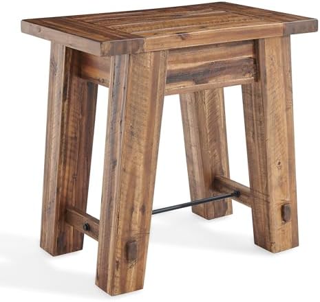 Alaterre Durango Rustic Industrial Solid Wood End Table or Nighstand, 27”