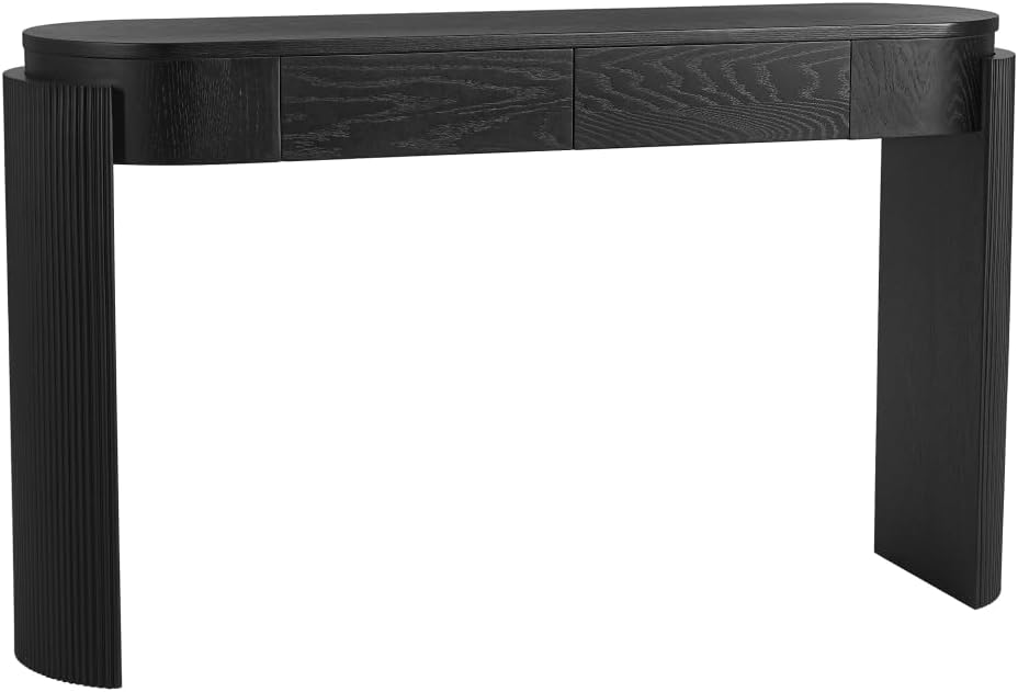 ZOEDO Entryway Table with Natural Wood Grain Finish, Console Table with Flute...