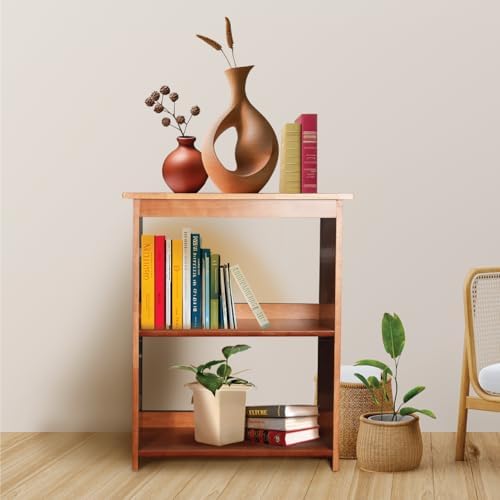 Rustic Bedside Table with Storage Shelf, Wood End Table for Bedroom & Liv...