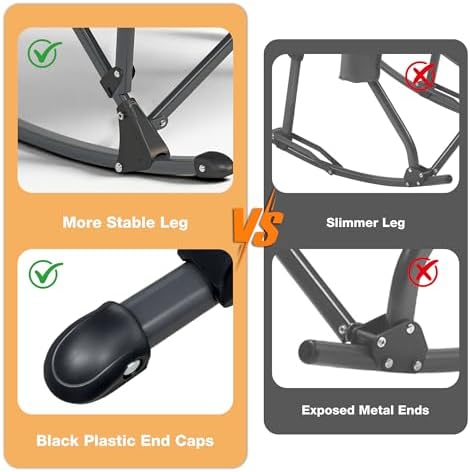 Rocking Camping Chair for Adults, Portable Chairs with Cup Holder and Side Po...