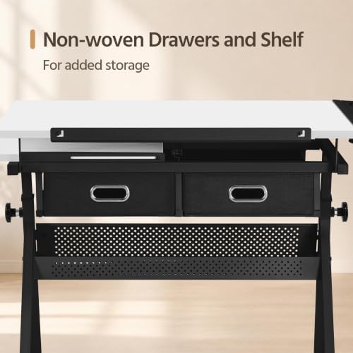 Topeakmart Drafting Table for Artists, Height Adjustable Drawing Draft Desk