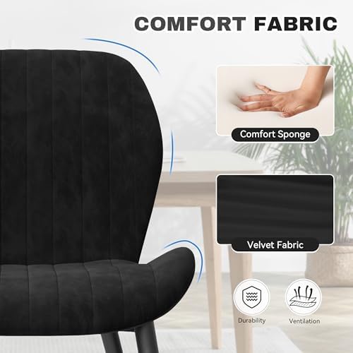 Dining Chairs Set of 2 Modern Velvet Dining Room Chairs Upholstered Dining Ch...