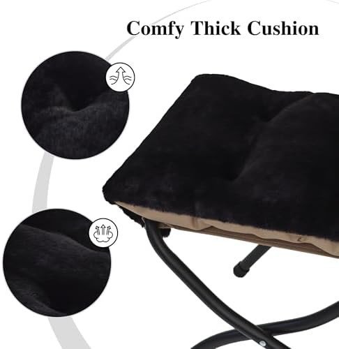 15"(H) Folding Ottoman, Foldable Footrest Stool, Portable Small Foot Sto...
