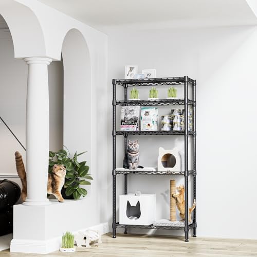 M MZG 1250 lbs 5 Tier Shelf Metal Storage Shelves Shelving Wire Rack Heavy Du...