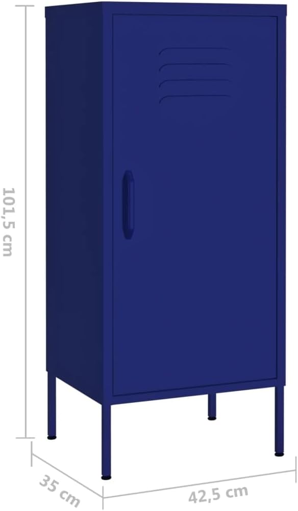 Steel Storage Cabinet Navy Blue 16.7x13.8x40 in with 2 Adjustable Shelves, 13...