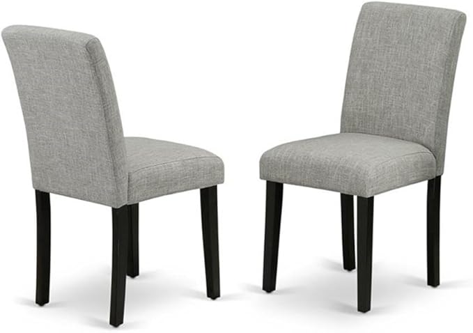 East West Furniture X697AB106-5 5 Piece Kitchen Table & Chairs Set Includes a Rectangle Dining Table with X-Legs and 4 Shitake Linen Fabric Parson Dining Chairs, 40x72 Inch, Multi-Color
