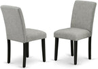 East West Furniture X697AB106-5 5 Piece Kitchen Table & Chairs Set Includes a Rectangle Dining Table with X-Legs and 4 Shitake Linen Fabric Parson Dining Chairs, 40x72 Inch, Multi-Color