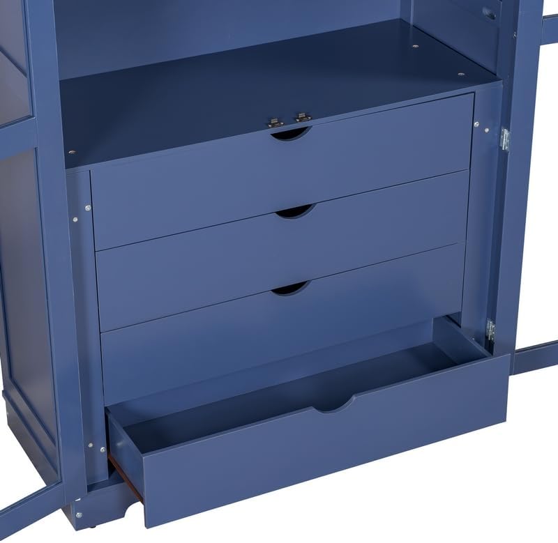 Polibi 44.7" Extra-Large Freestanding Storage Cabinet - Glass Door Displ...