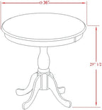 East West Furniture AMBR3-BCH-17 3 Piece Dining Table Set Contains a Round Kitchen Table with Pedestal and 2 Light Sable Linen Fabric Upholstered Kitchen Chairs, 36x36 Inch, Black & Cherry