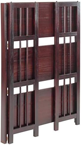 Casual Home 3 Shelf Folding Stackable Bookcase, 27.5" Wide, Espresso