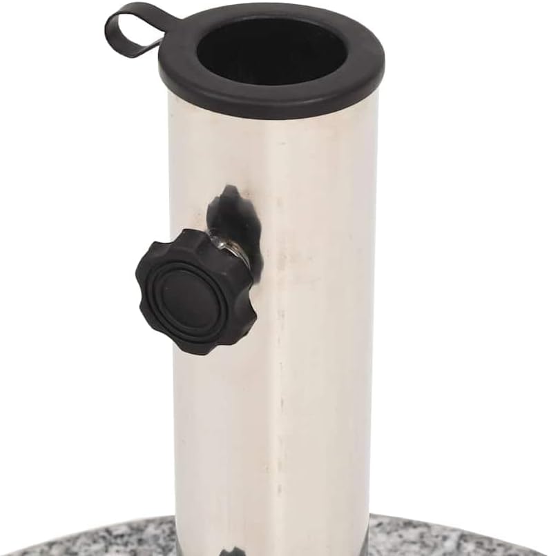 Polished Granite Parasol Stand, 66.1 lb Windproof Umbrella Base with Stainless Steel Handle, Adjustable Fit for Poles 1.5"/1.89", Supports Umbrellas up to 118" Diameter