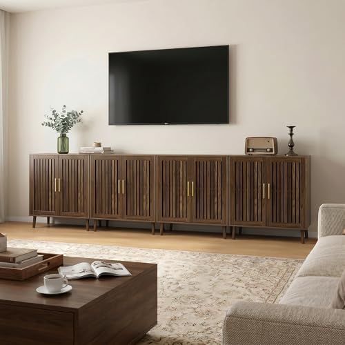 Smart FENDEE Sideboard Cabinet, 31.5" W Farmhouse Buffet Cabinet with Sl...