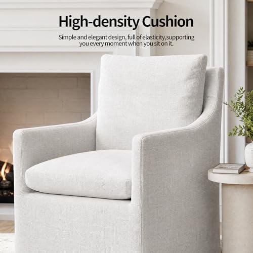 DUHOME Upholstered Dining Chair,Linen Accent Chair for Living Room,Single Sof...