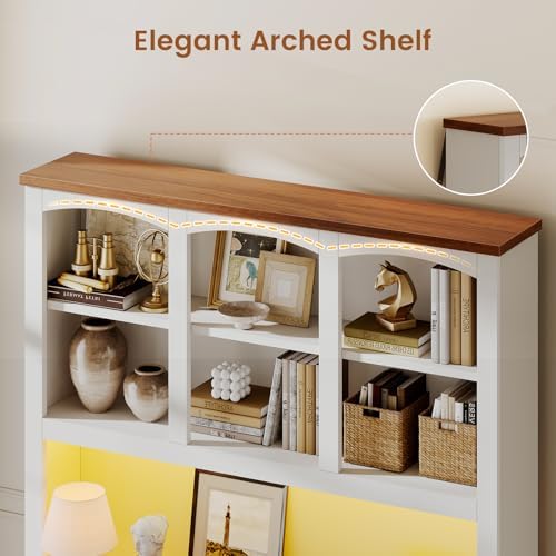 SEDETA 2 Drawer File Cabinet with Power Strip, 41” Farmhouse Filing Cabinet f...