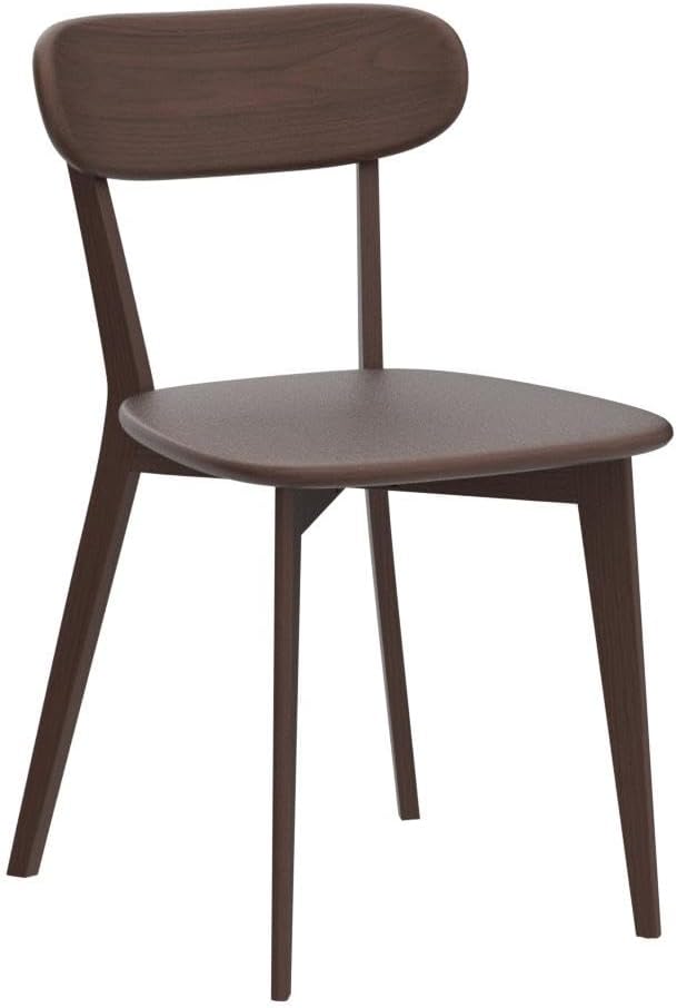 Solid Wood Dining Chairs,Mid Century Modern Dining Chairs with Comfortable Curved Backrest,Wood Chairs for Kitchen,Dining Room (2, Walnut Color)