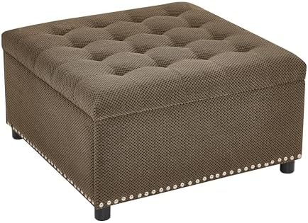 30 inch Large Square Storage Footstool Coffee Table with, Ample Space - Perfe...