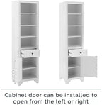 3-Piece Kitchen Storage Cabinet Set, Tall Pantry with Shelves and Drawers, Modern Farmhouse Style, (Distressed White)