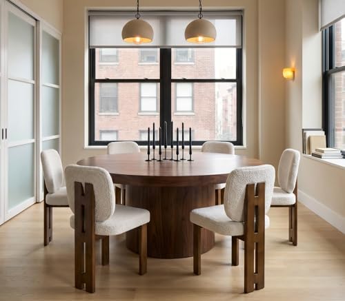 CIMOTA Modern Boucle Dining Chairs Set of 6, Upholstered Armless Side Chairs ...