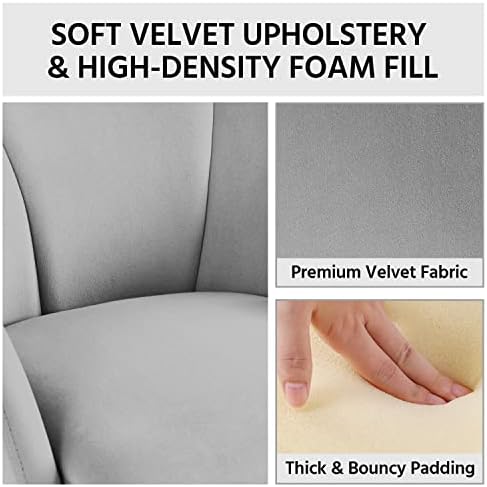 Yaheetech Flower Shape Vanity Chair with Petal Armrests, Gray