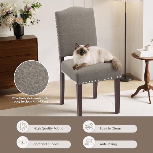 Upholstered Dining Chairs Set of 6 with Thickened Seat Cushion