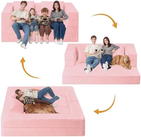 Futon Sofa Bed with Pillow, 3-in-1 Sleeper Sofa Bed with Removable Cover | Co...