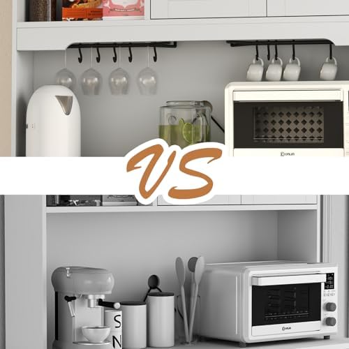 68"Tall Kitchen Pantry Storage Cabinet with Charging Station, Door &...