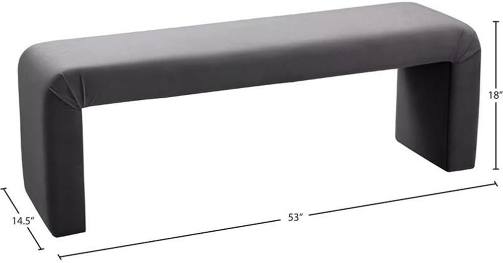Meridian Furniture Minimalist Collection Modern | Contemporary Velvet Upholst...