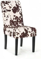 Christopher Knight Home Pertica Contemporary Velvet Dining Chairs, 2-Pcs Set, Milk Cow / Dark Brown