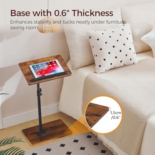 MAHANCRIS Set of 2 TV Tray Table, Height Adjustable TV Trays with 360° Swivel...