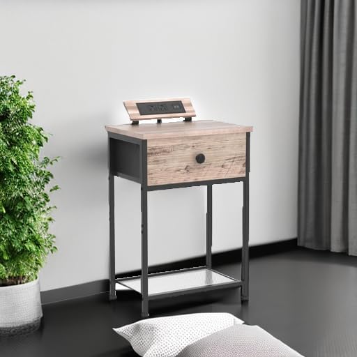 AMHANCIBLE Night Stand, End Tables Living Room Set of 2, Small Nightstand wit...