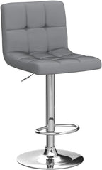 Yaheetech Bar Stools Set of 2, Adjustable Velvet Fabric Swivel Barstools, Modern Counter Stools with Back and Footrest, Counter Height Barstools for Bar, Kitchen, Dining Room, Dark Gray