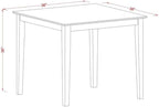 East West Furniture VNQU5-WHI-W 5 Piece Kitchen Counter Set Includes a Square Dining Room Table and 4 Dining Chairs, 36x36 Inch, Buttermilk & Cherry