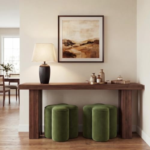 Zesthouse Flower Pouf Ottoman Foot Rest, Velvet Fabric Poofy Ottoman Stool | ...