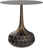 End Table, Modern Coffee Table, Iron Decorative Pedestal Metal Accent Table for Living Room/Bedroom/Balcony/Office/Indoor/Outdoor