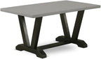 East West Furniture VT696 V-Style Modern Kitchen Table - a Rectangle Dining Table Top with Stylish Legs, 36x60 Inch, Multi-Color