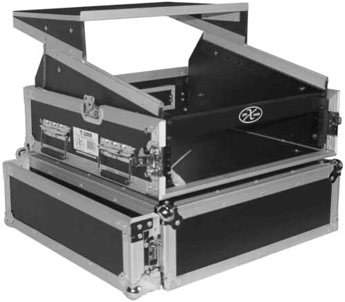 ProX Cases T-2MRLT 2U Rack x 10U Top Mixer DJ Combo Flight Case with Laptop S...