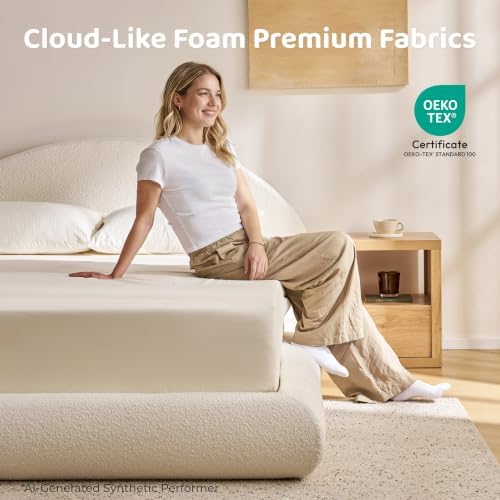 RECCI AirFrame Half-Moon Upholstered Queen Platform Bed Frame