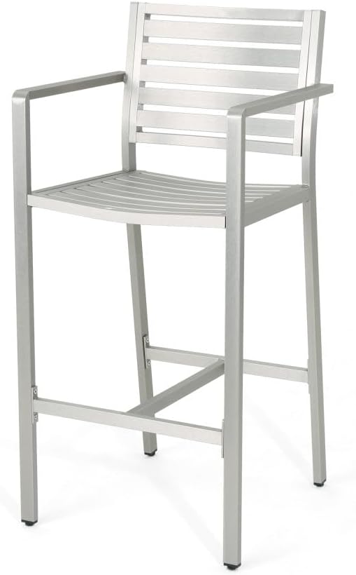 Saiveina Outdoor 29.50" Barstools with Rust-Proof Aluminum Frame, Set of...